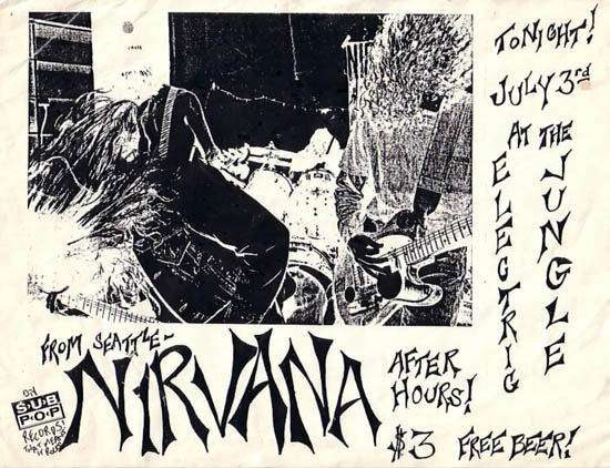 Mussell is offering a $750 reward for this early Nirvana poster from Dallas, TX. 