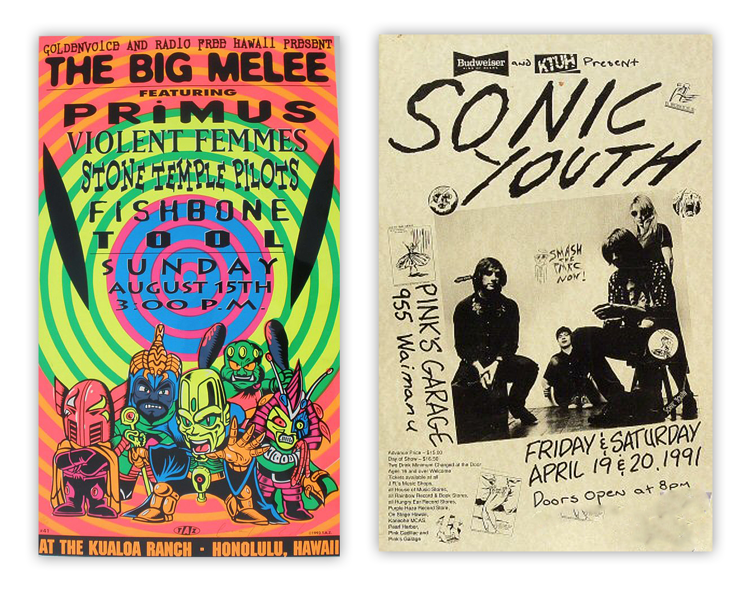 Outside of Nirvana material Mussell is interested in other posters from acts like these.