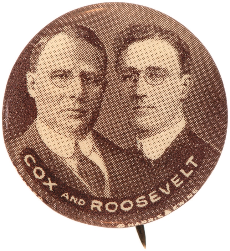 One of the most prized buttons in the hobby- the 1920 Cox/Roosevelt jugate. 