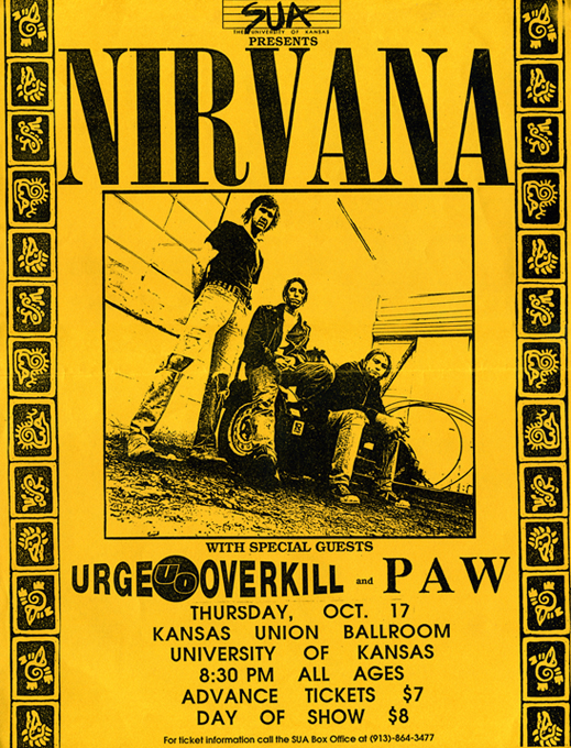 Concert VINTAGE BAND POSTERS Music Rare Rock Blues Old Advert #ob Nirvana 1991
