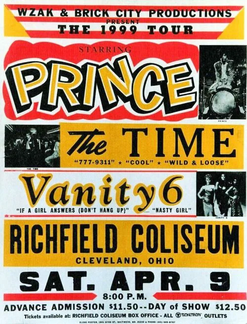 Concert poster collector Scott Mussell is seeking this and other pre-1984 Prince concert posters, especially those produced by Globe Posters Baltimore. If you have an early Prince concert poster Mussell wants to hear from you contact him at srmussell@me.com or 515.707.7250 any time. 