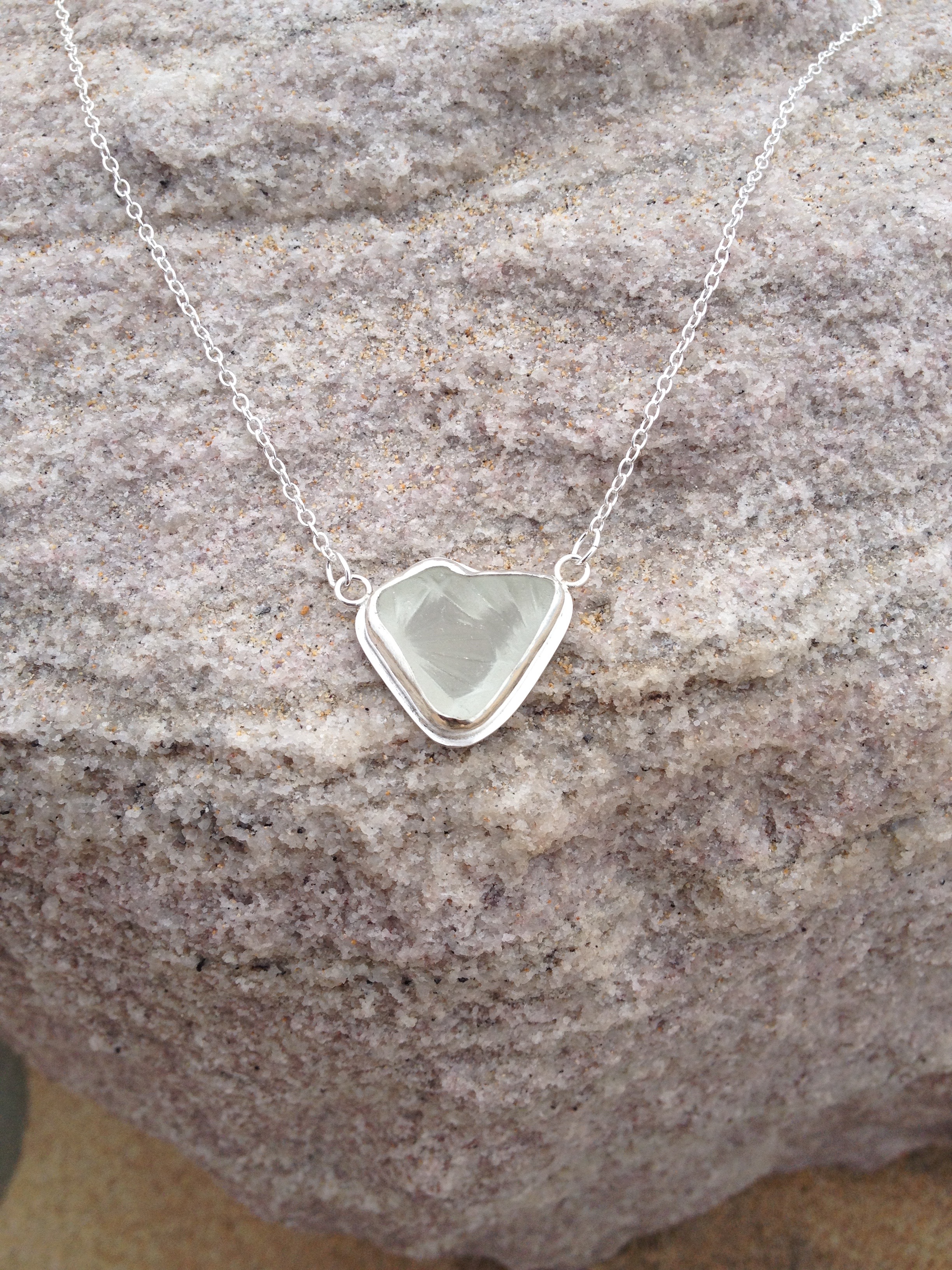Heart Shaped Sea Crystal Necklace