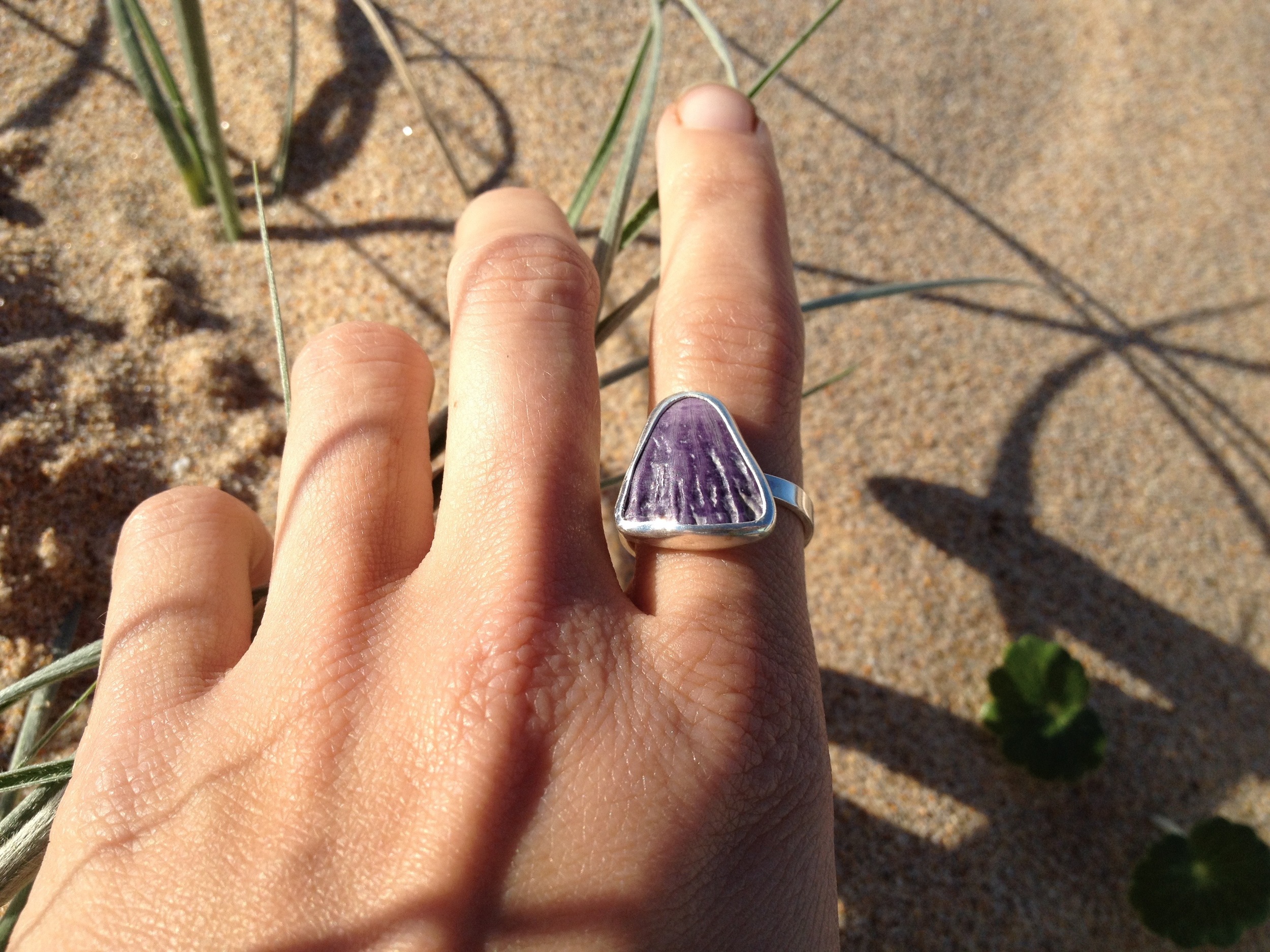 Purple Barnacle Shell Ring