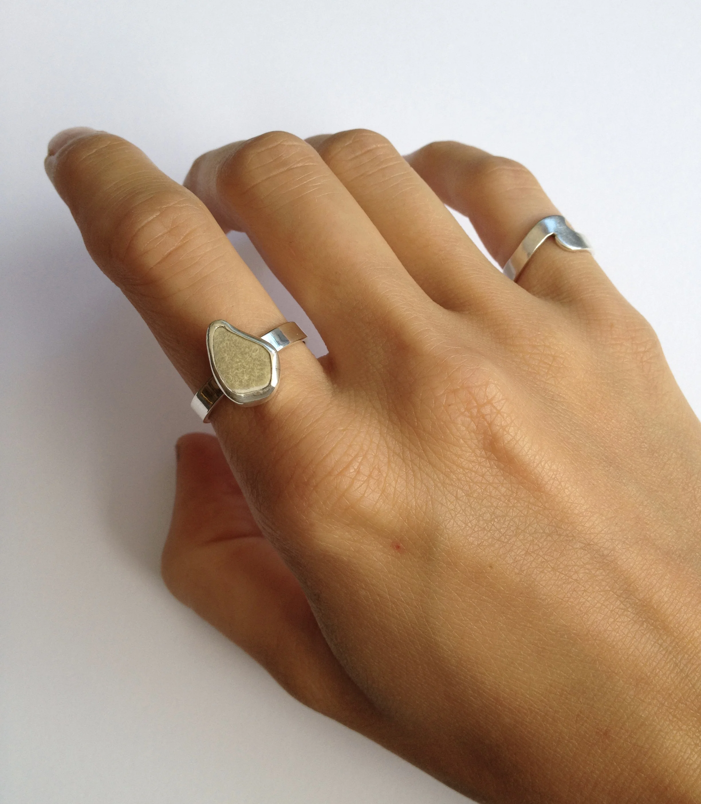 Green Sea Pottery Ring