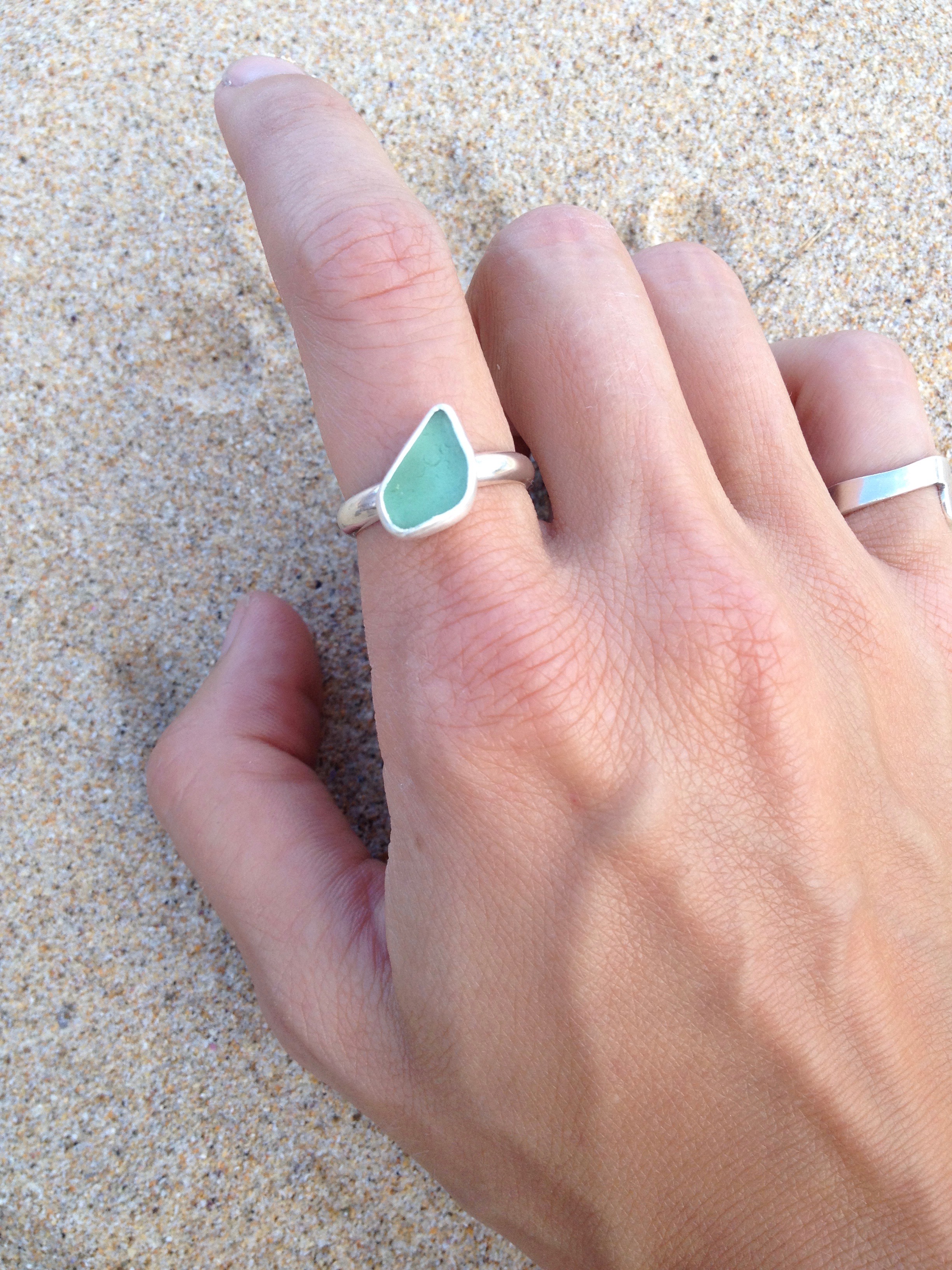 Light Turquoise Sea Glass Ring