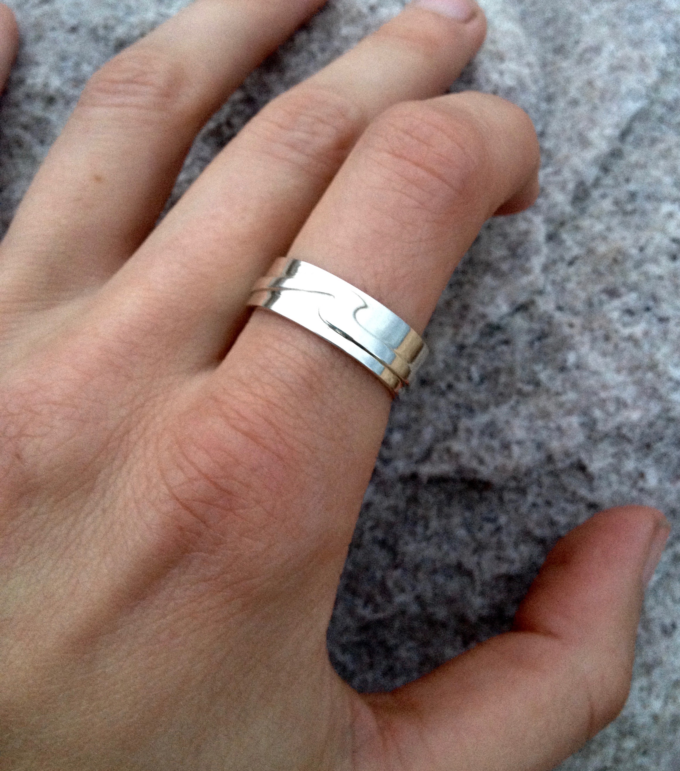 Mens Sterling Silver Wave Ring