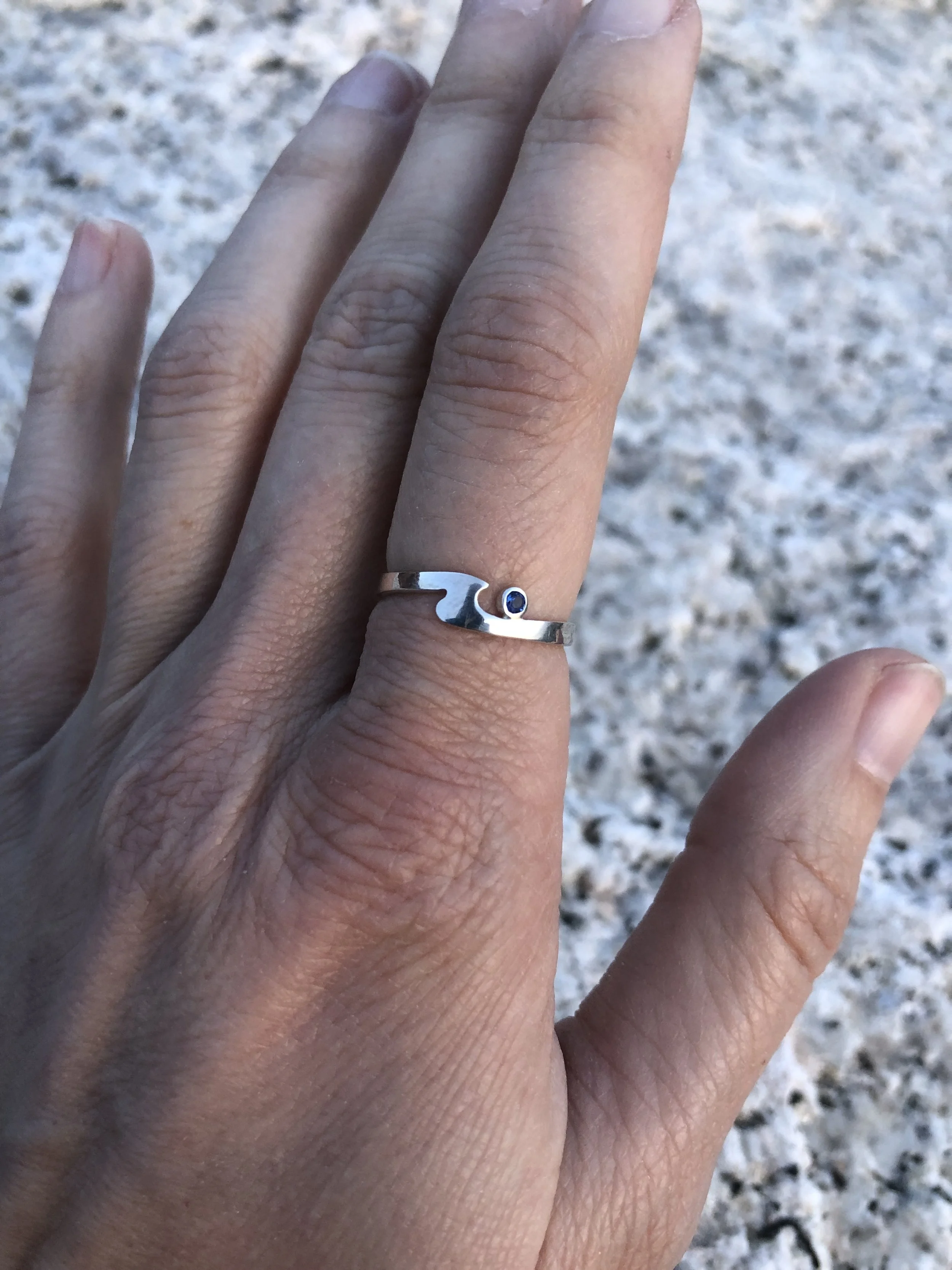Ocean Sparkle Mini Wave Ring