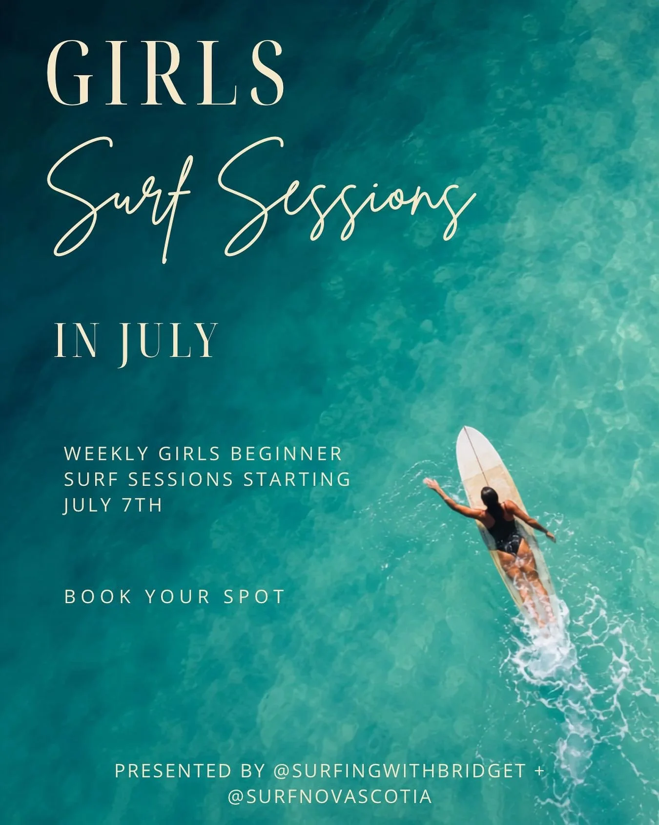 Starting this week Tuesday July 7th! Can't wait to get in the water and see the girls progress, there may even me some surf skate additions to our sessions 🛹🌊 
For more info follow the link in my bio and book a spot! ✨

@surfnovascotia