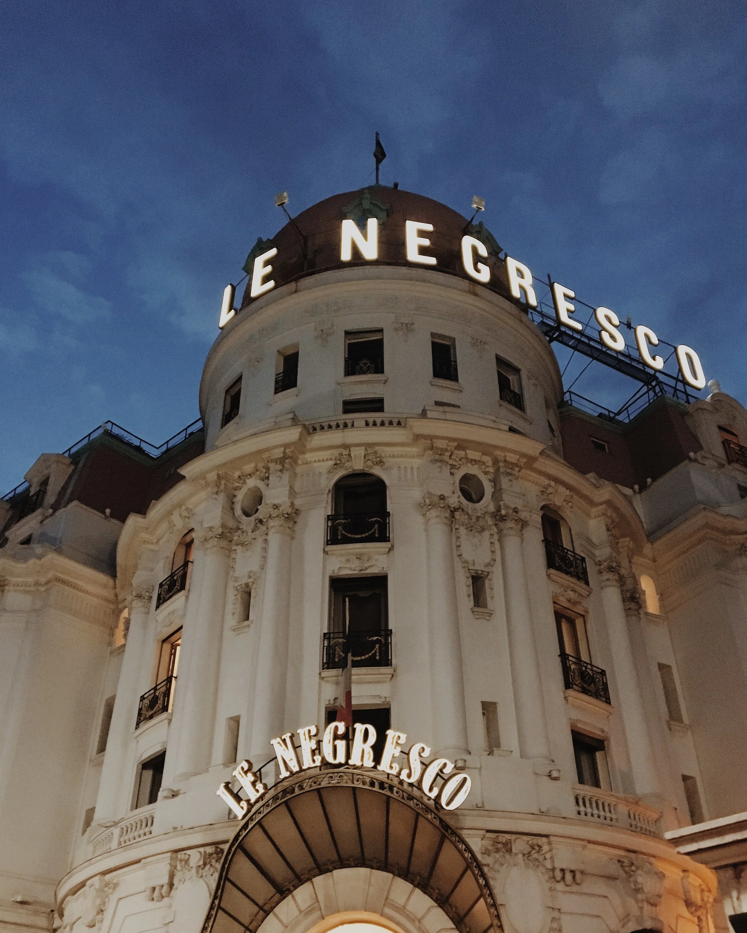 Strolling up and down the Promenade des Anglais was a daily and nightly event for us. The street is the perfect combination of calm and bustle that allows for people watching and entertainment without feeling overwhelmed by crowds. Le Negresco is a striking hotel along the promenade and one of the most recognizable points of architecture along the strip.