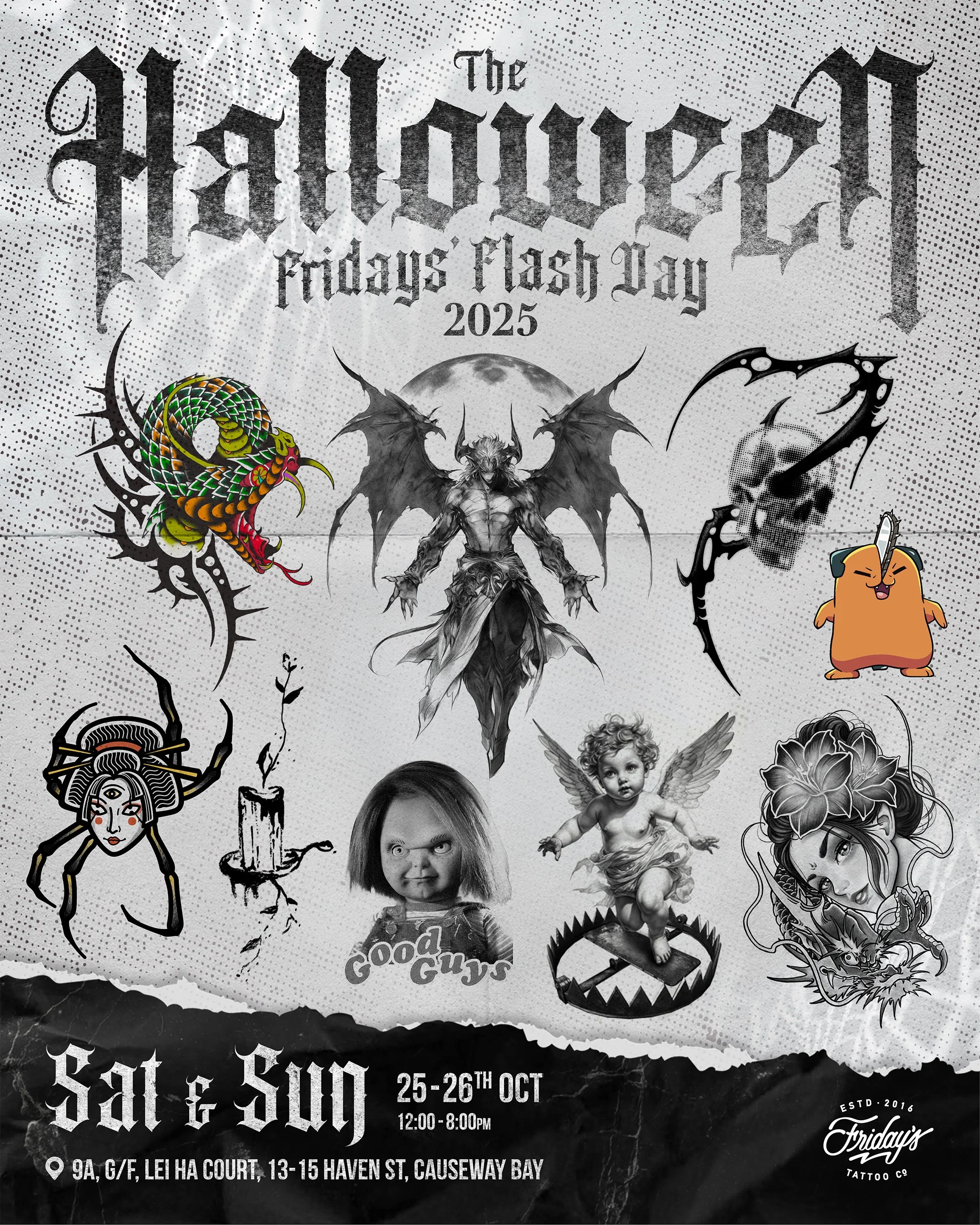 準備好迎接FRIDAY’s TATTOO萬聖節閃電日‼️🎃✨
