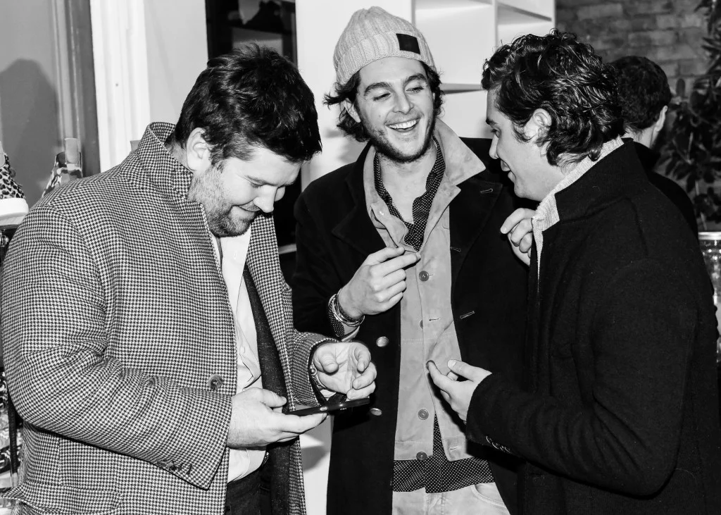 Andrew Seibert (left) with Del Toro Shoes founder Matthew Chevallard (centre) and George Merck. 