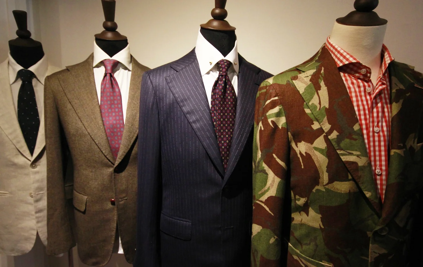A selection of Kevin Seah bespoke coats.