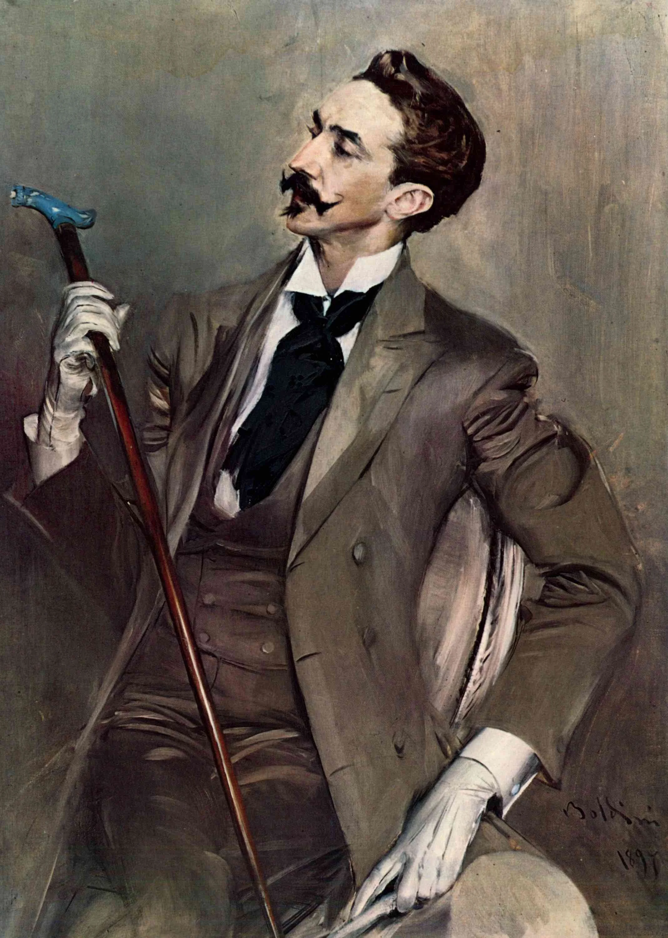Boldini's 1897 portrait of Baudelarian dandy Count Robert de Montesquiou (sporting suitably sober neckwear). 