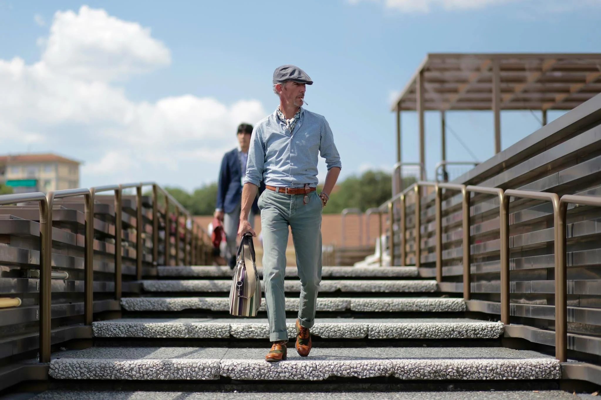 Working that rustic chic at Pitti Uomo. Photo: Beyond Fabric