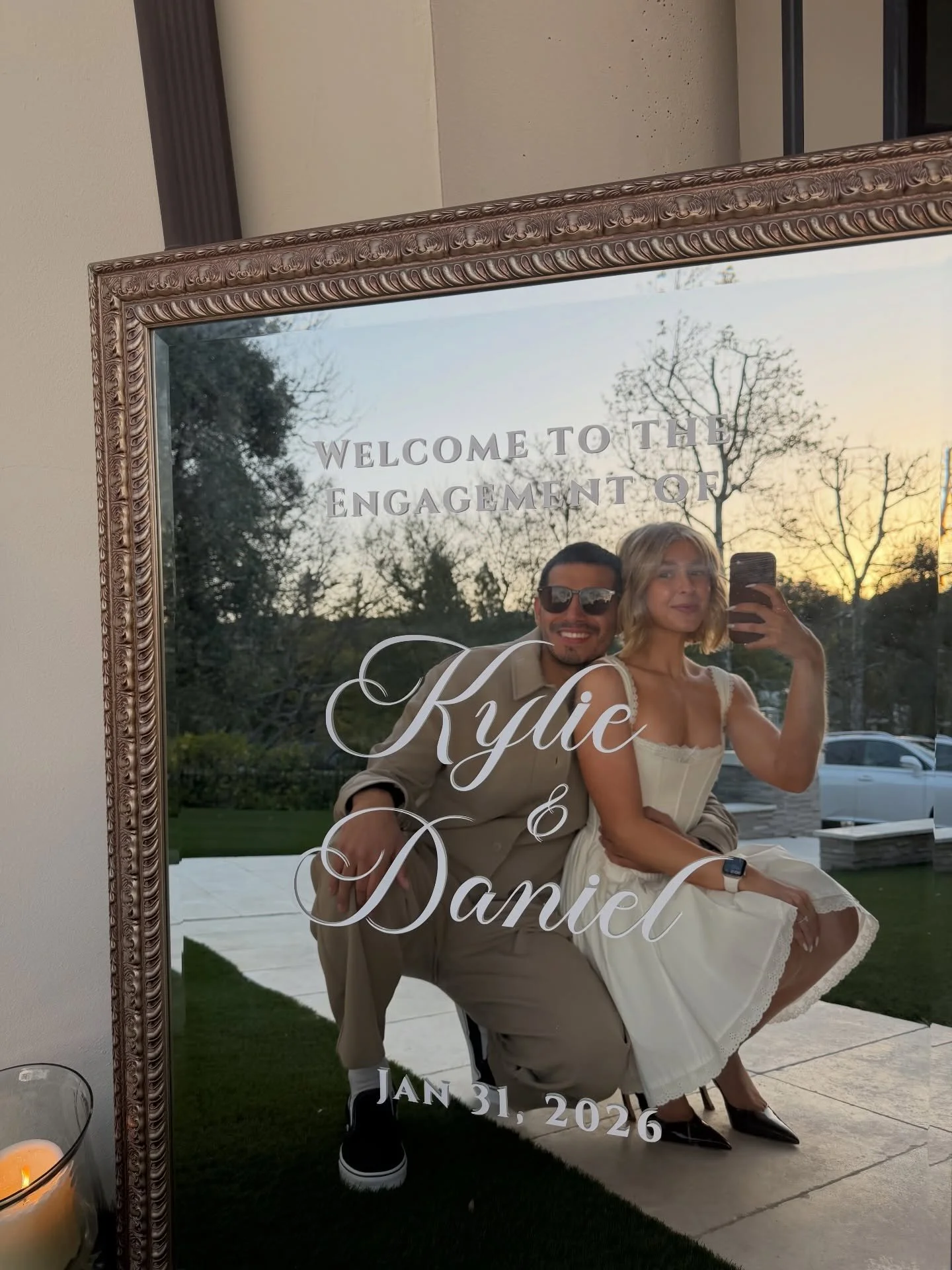 We made a mirror sign for our beautiful friends 😍 Congrats Kylie and Daniel!✨