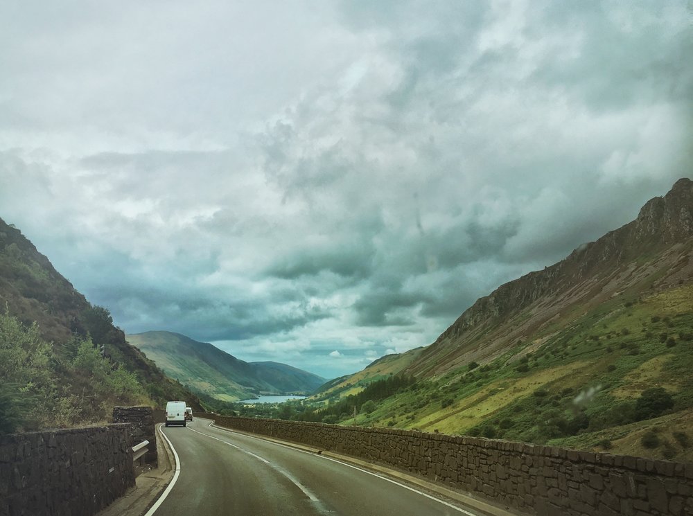 Driving through Snowdonia National Park