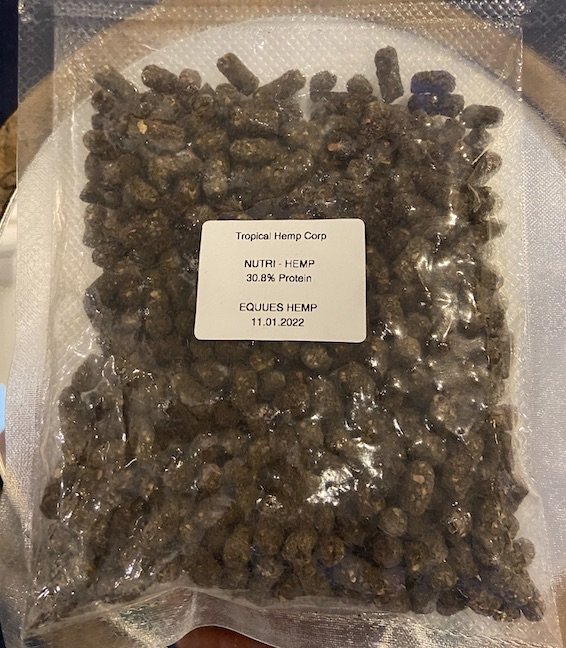 Animal feed made from dehulled hemp seeds