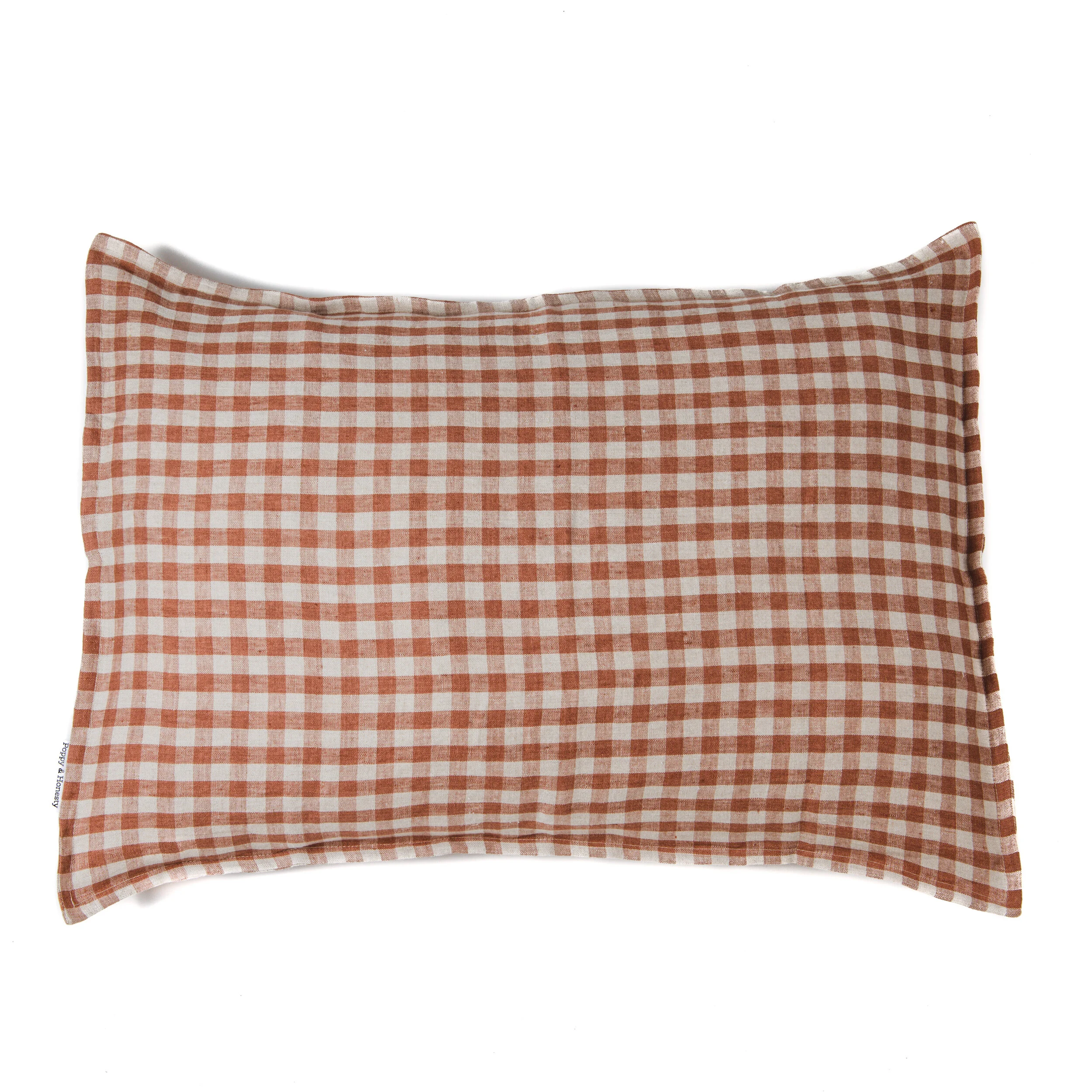 pink gingham pillowcase