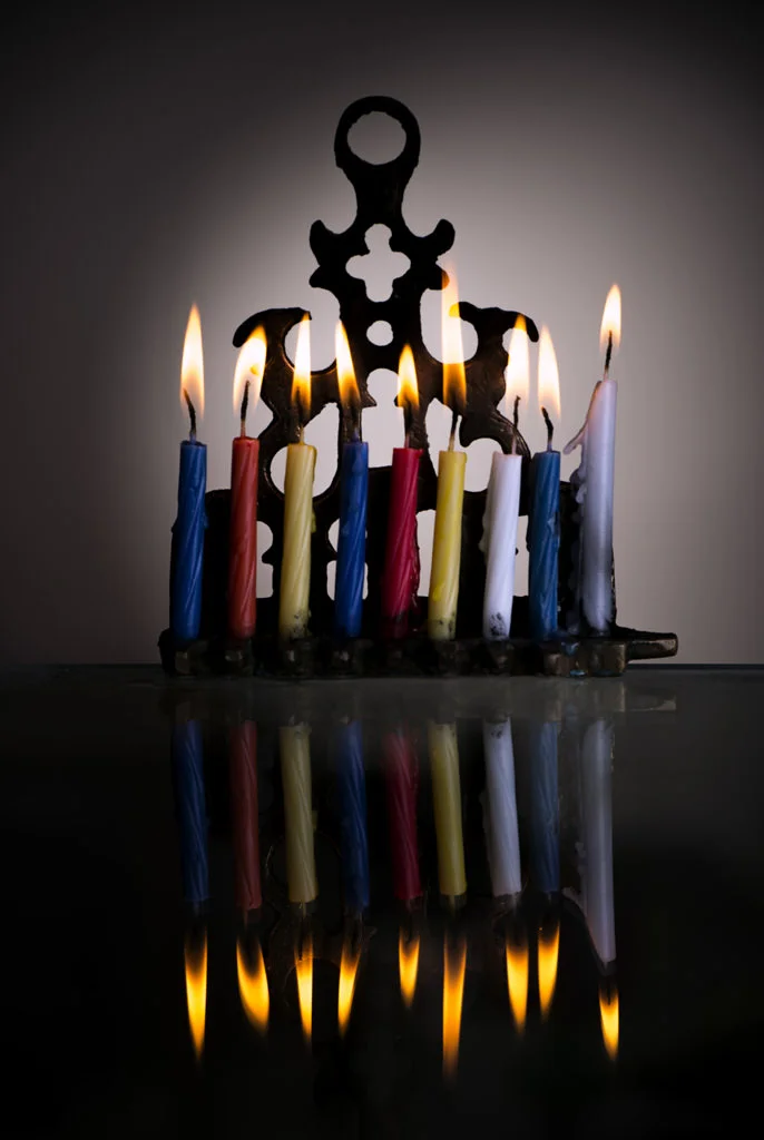 (ts1177) chanuka candles with reflection.jpg