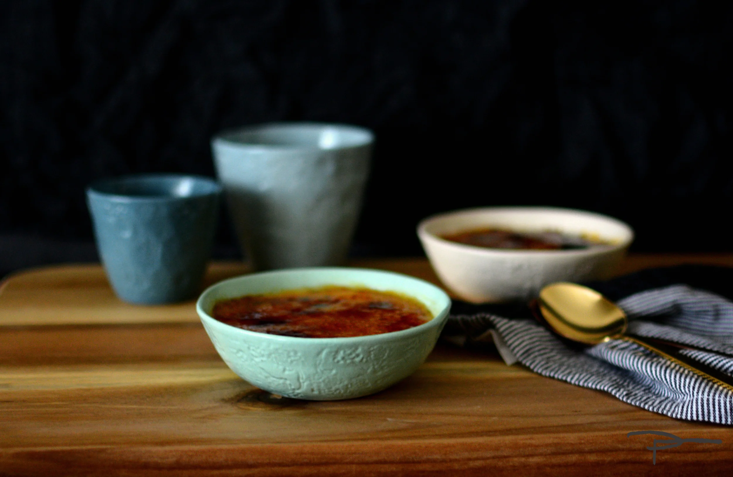 Mocha Creme Brûlée baked in Nibble bowls