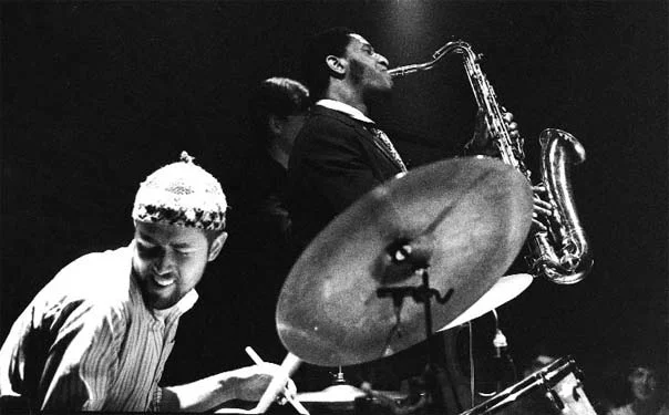 Met Ruud Jacobs en Sonny Rollins in Arnhem, 3 mei 1967. Foto Toon Fey