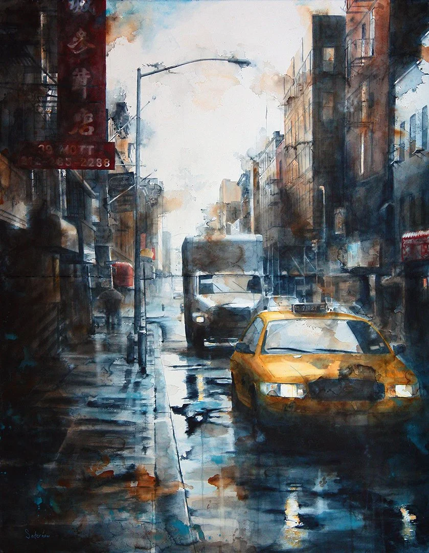 39 Mott Street, rain  (Diptych)