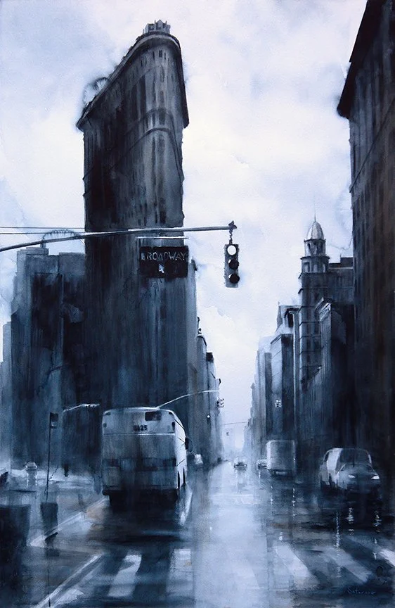 West 23rd Street & 5th Ave, rain (The Flatiron Building)