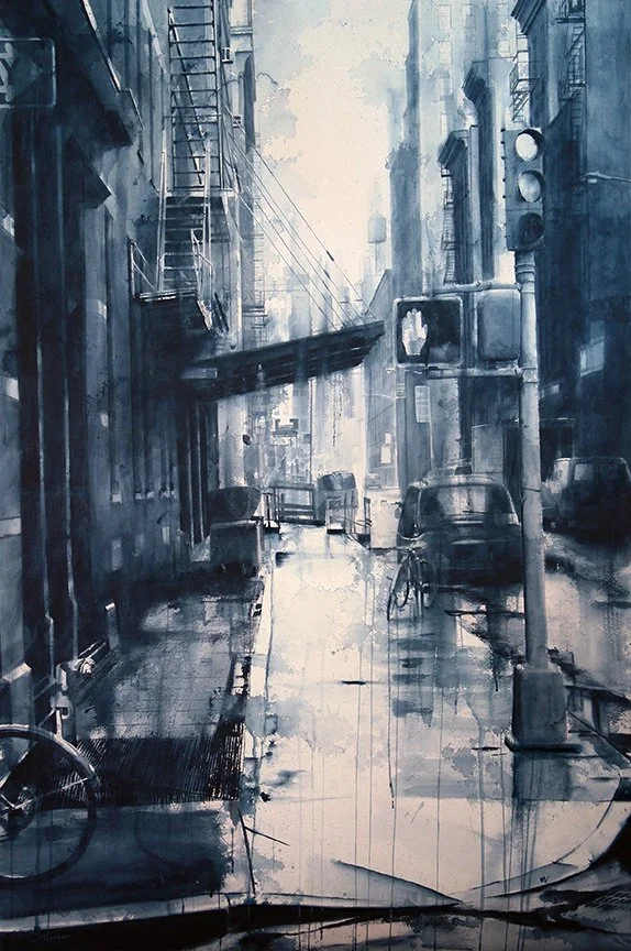 Crosby Street from Spring, rain