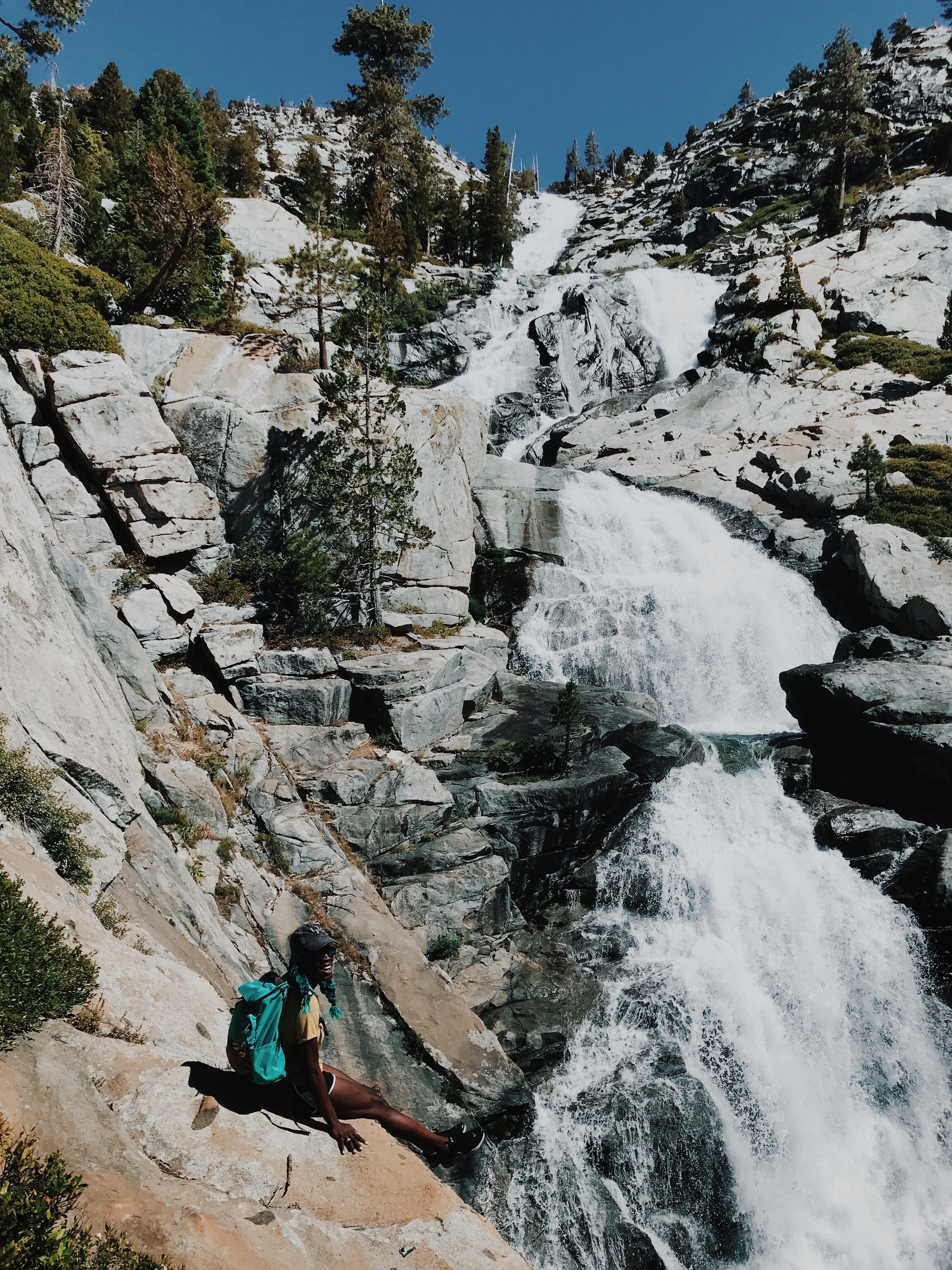 this waterfall hike had us scrambling over rocks & losing the trail repeatedly, but it was so great!