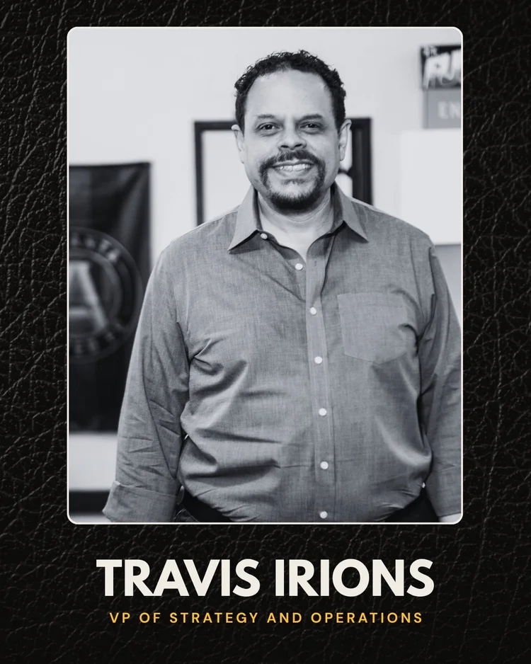 Travis Irions, VP of Strategy and Operations, black and white