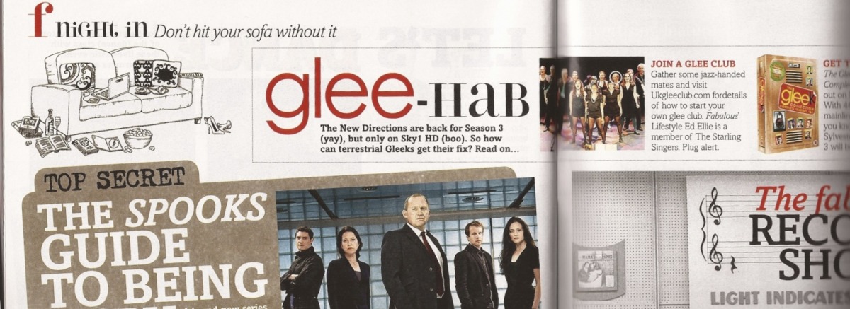 Our picture in Fabulous Magazine to coincide with Season 3 Glee