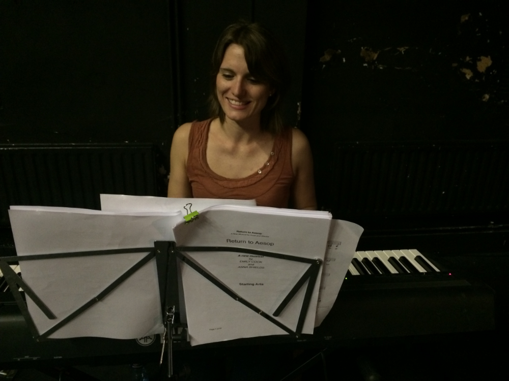 Anna at a workshop for Garsin & Shields' 2014 musical 'Return to aesop'