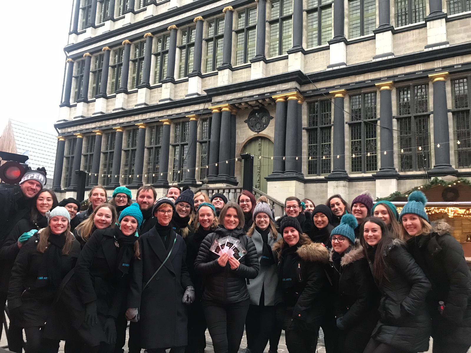 Performances by Starling Arts choir members in Ghent's Christmas Markets 