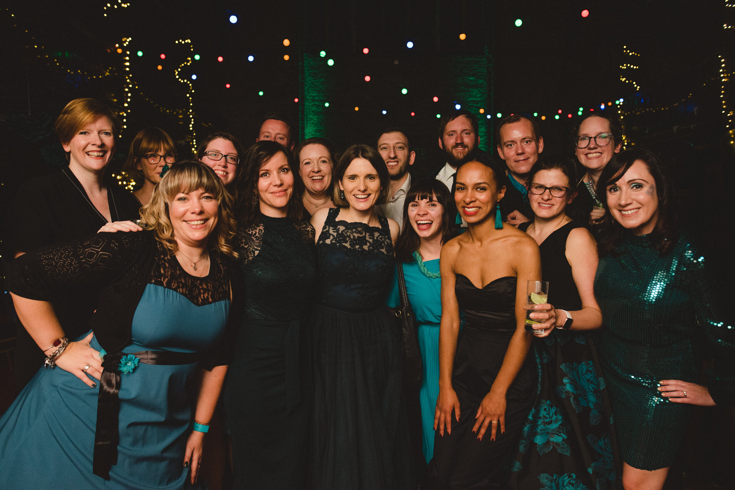 Starling Arts community choir members at the Black and Teal Ball. Photo by Alice the Camera