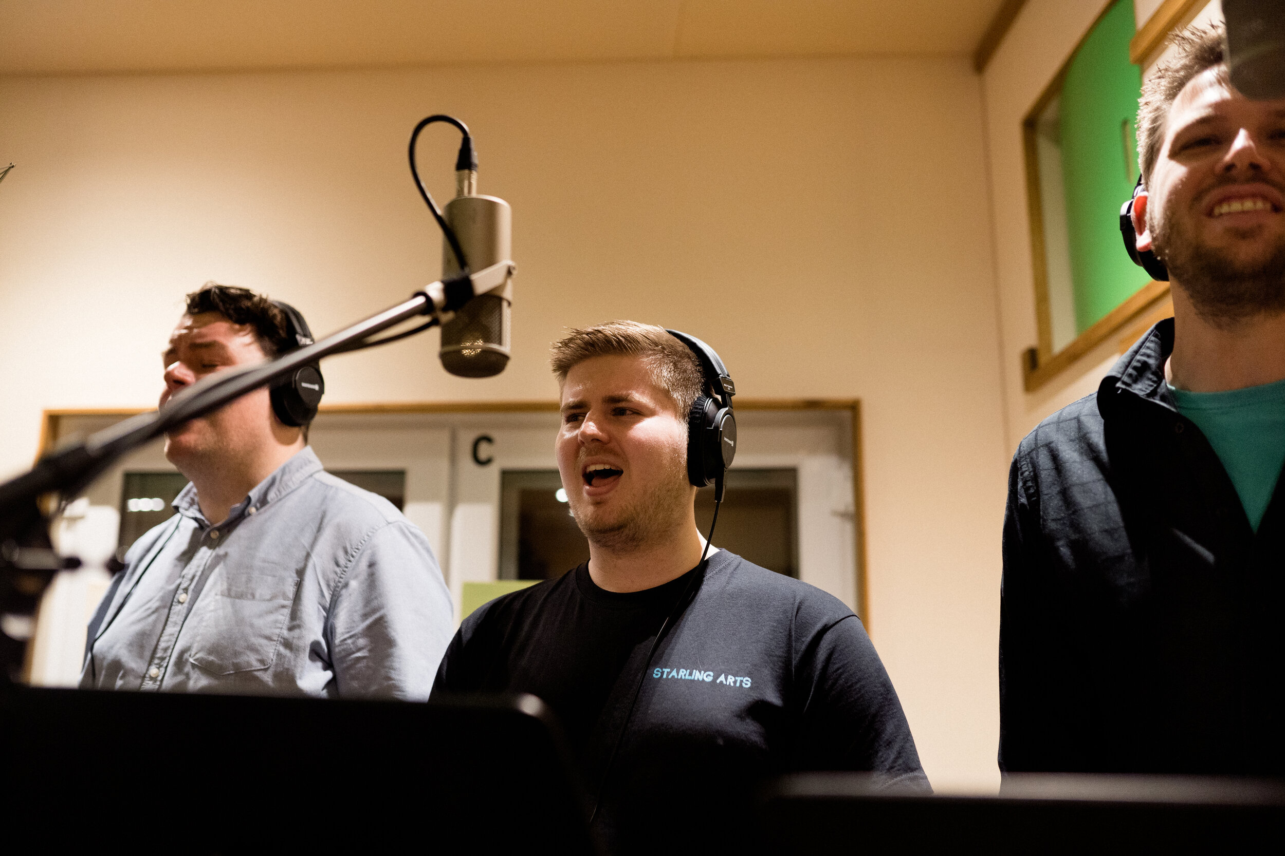 Recording singing sessions for men with Starling Arts. Photo by Florence Fox
