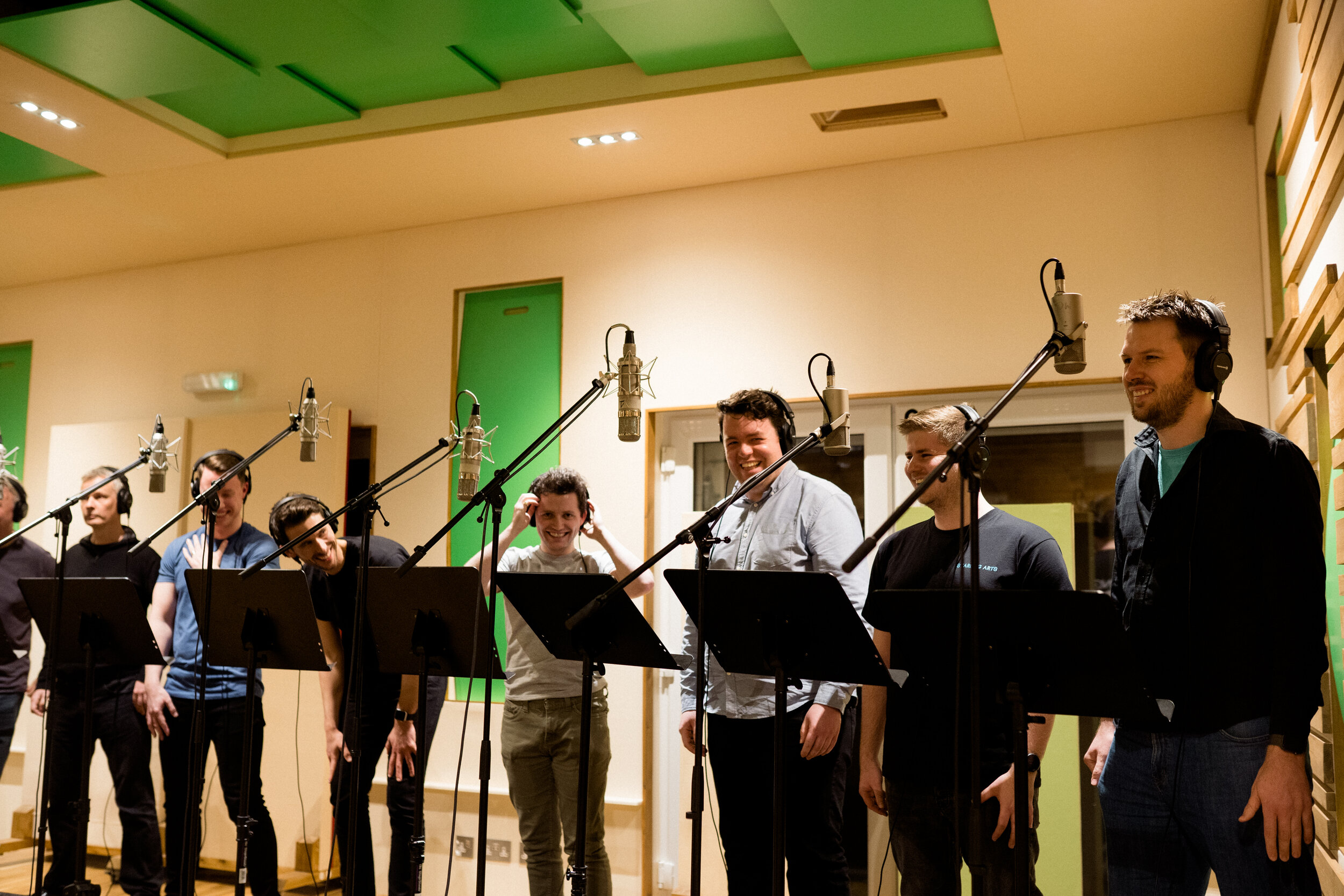 Tenors and Basses record the Starling Arts single 'The Voice Inside' in London Photo by Florence Fox 