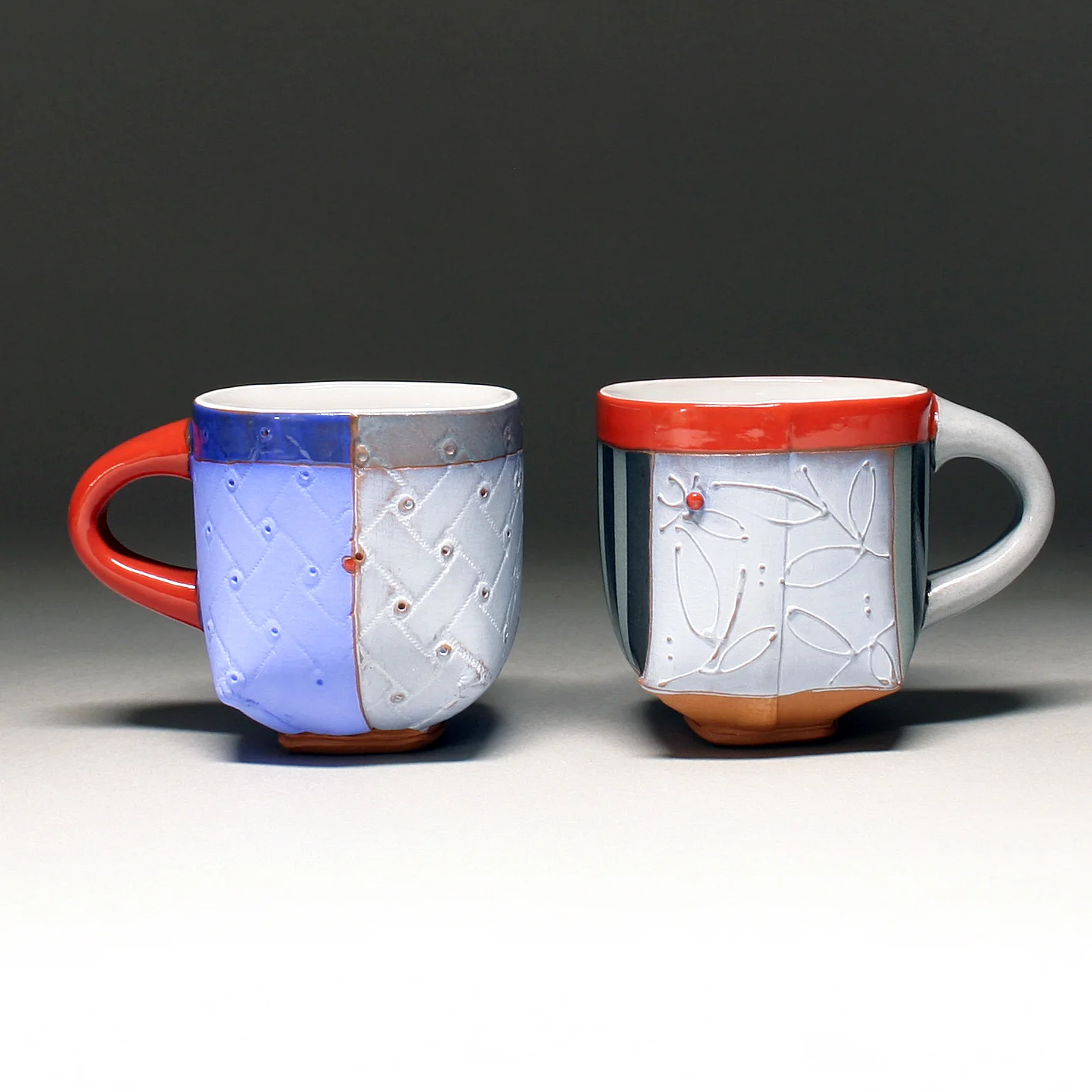 Quilted and Floral Mugs