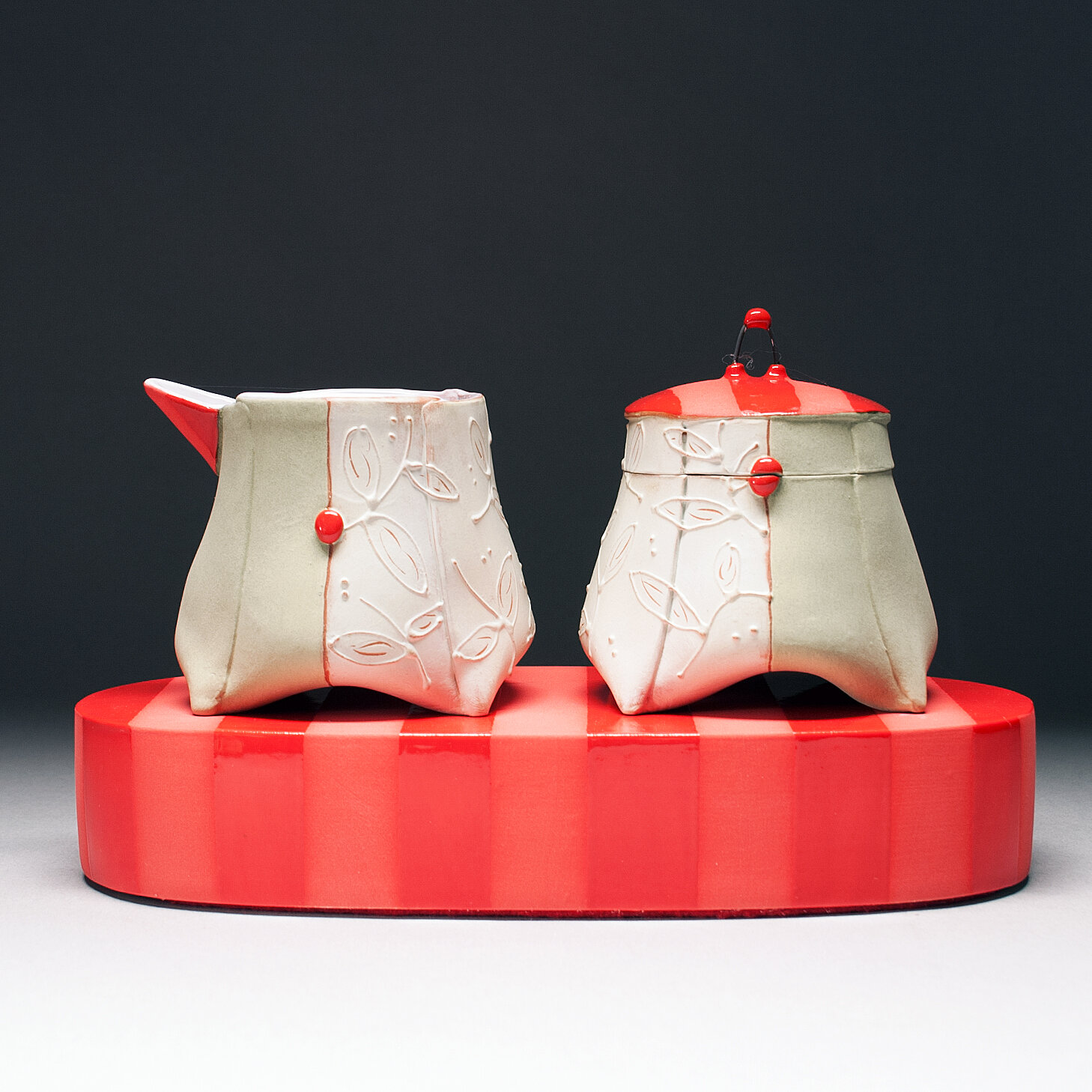 Cream and Sugar Set with Brick
