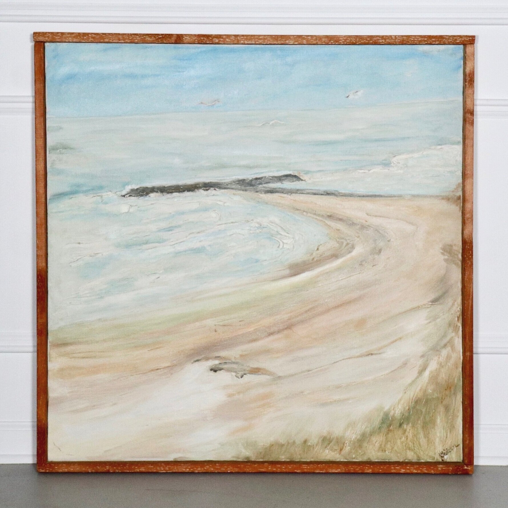Listed American Artist Elmo Gideon Fine Original Oil Seascape Painting
