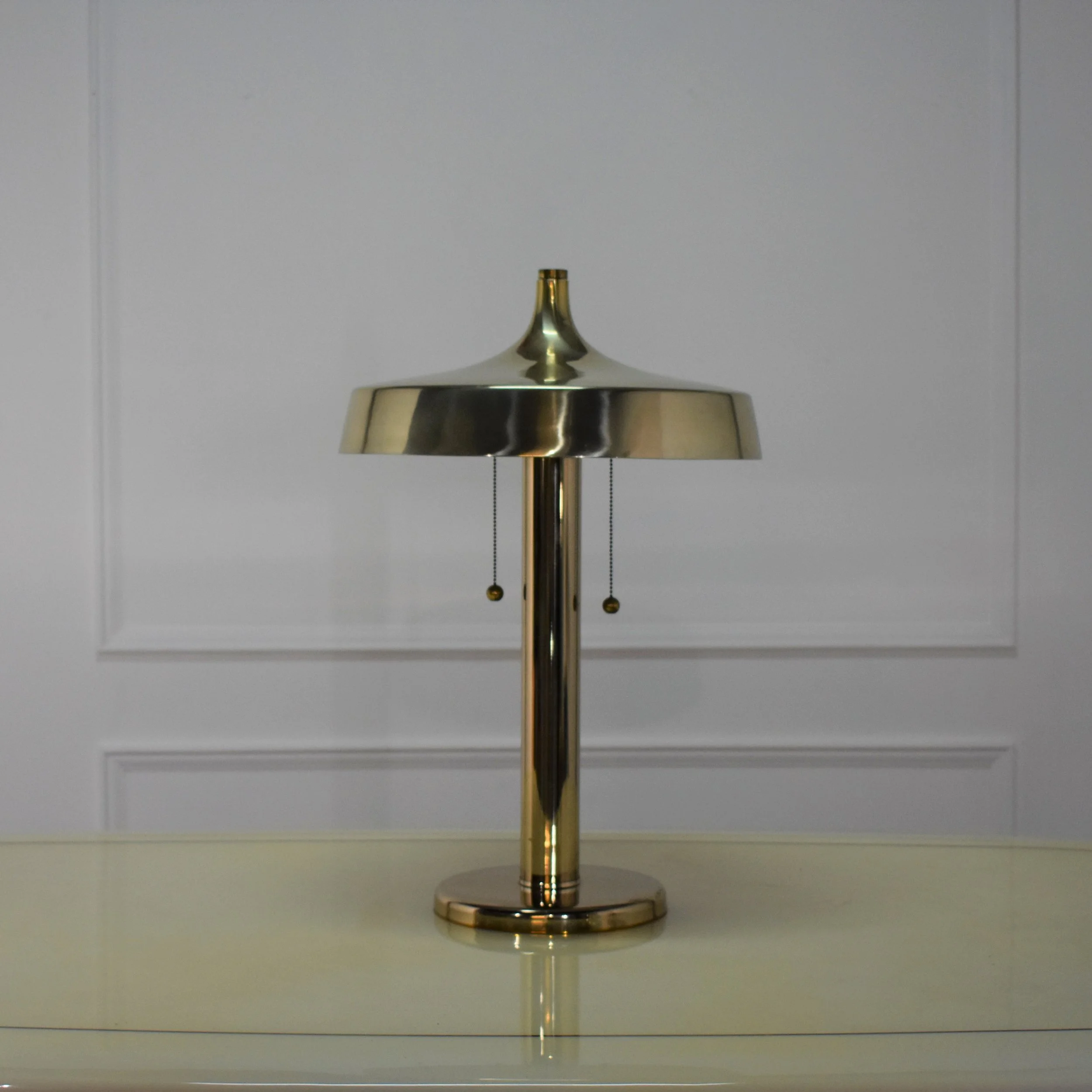 Brass Deco Pagoda Table Lamps after Walter Von Nessen - A Pair