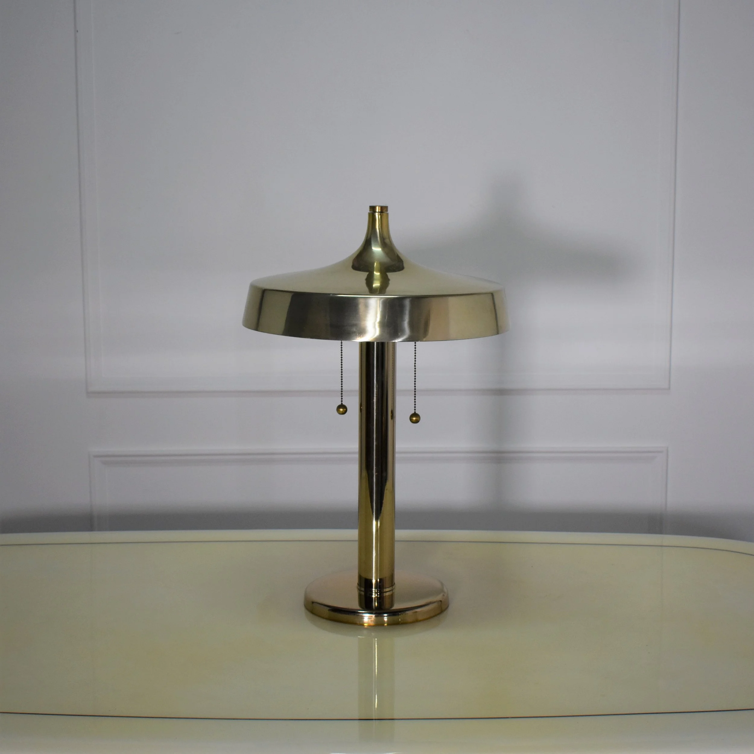Brass Deco Pagoda Table Lamps after Walter Von Nessen - A Pair