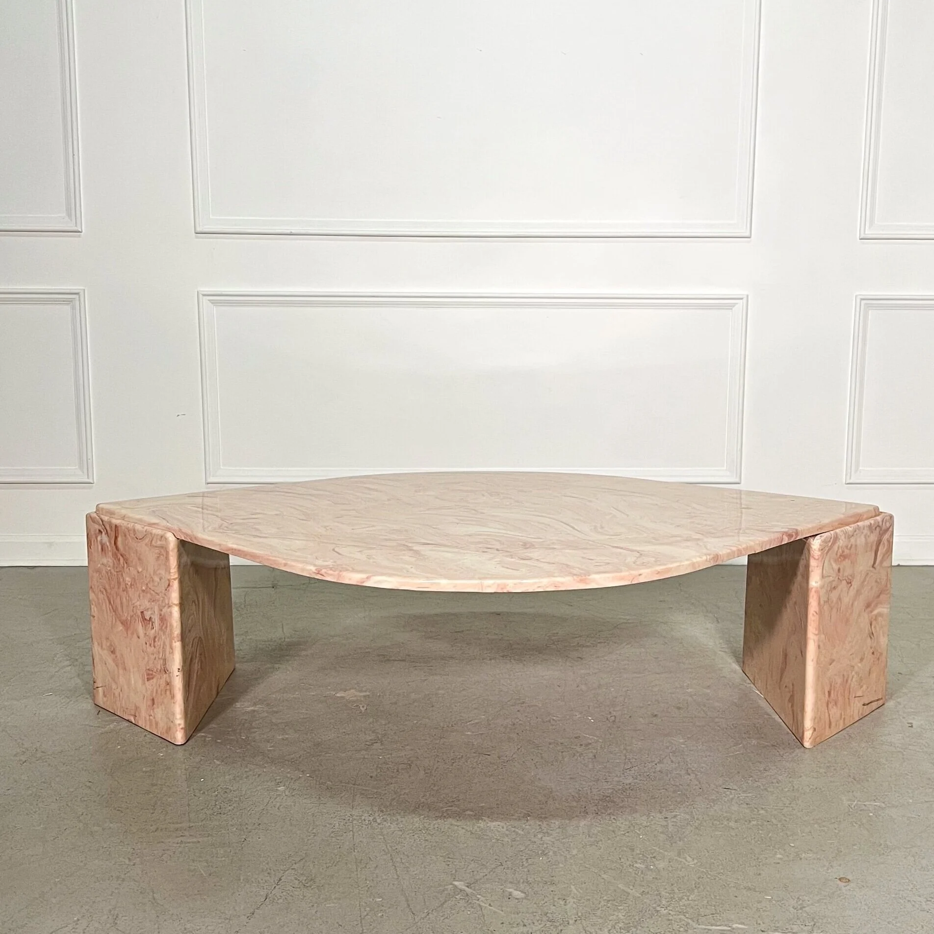 80's Postmodern Rose Marbleized Eye Coffee Table — Casa Boheme