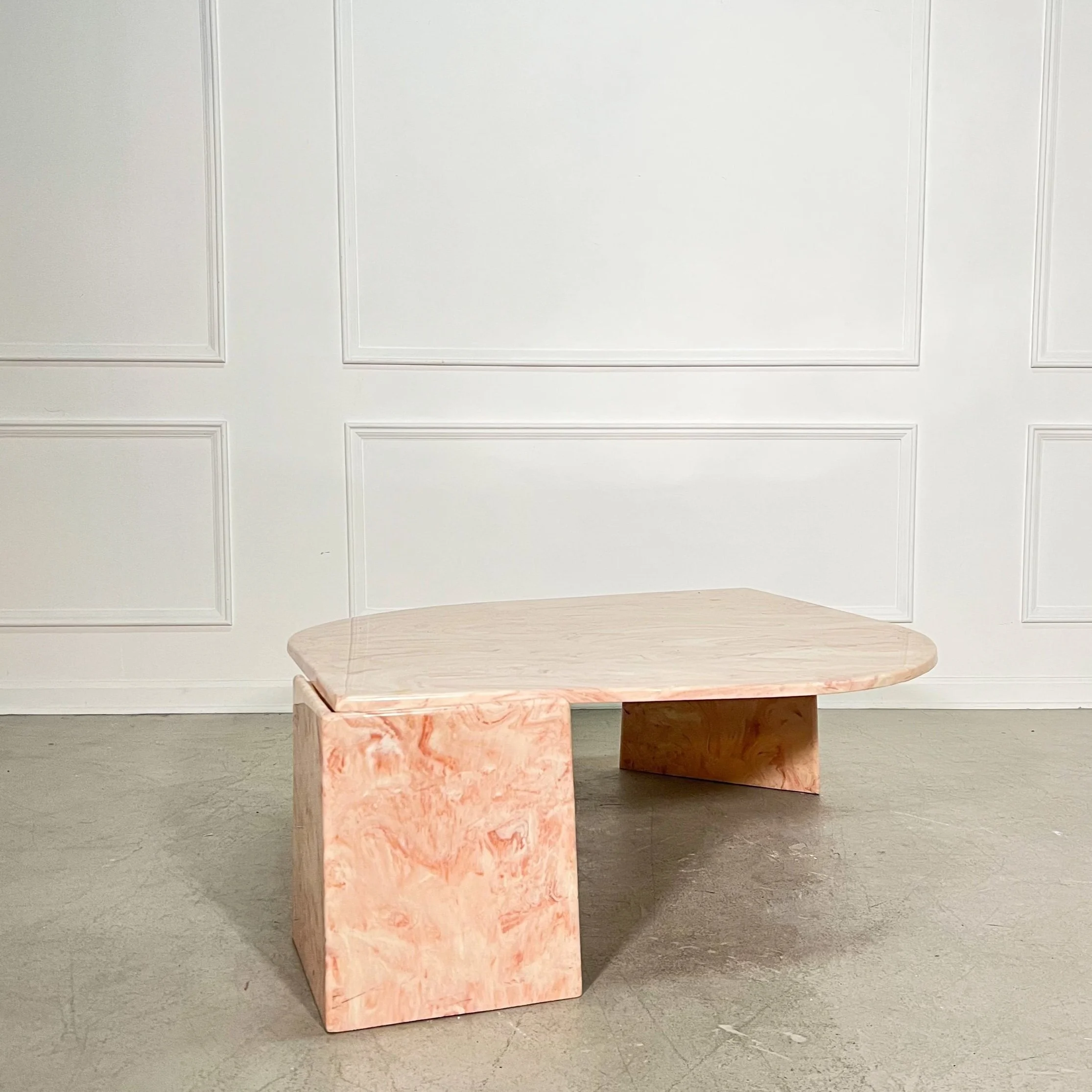 80's Postmodern Rose Marbleized Eye Coffee Table — Casa Boheme