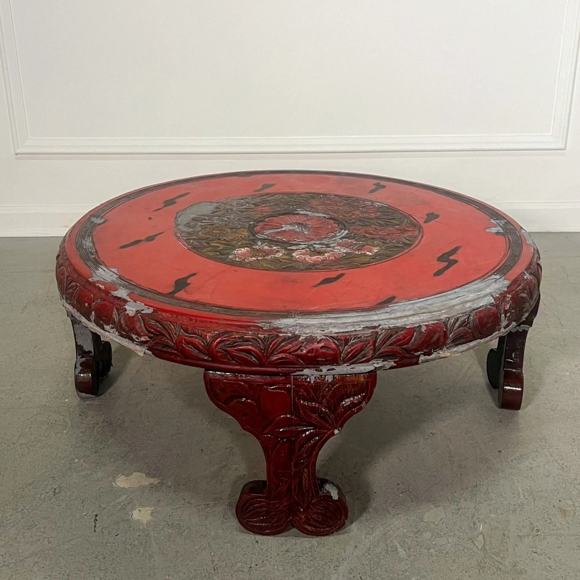 Hand Carved and Painted Asian Coffee Table