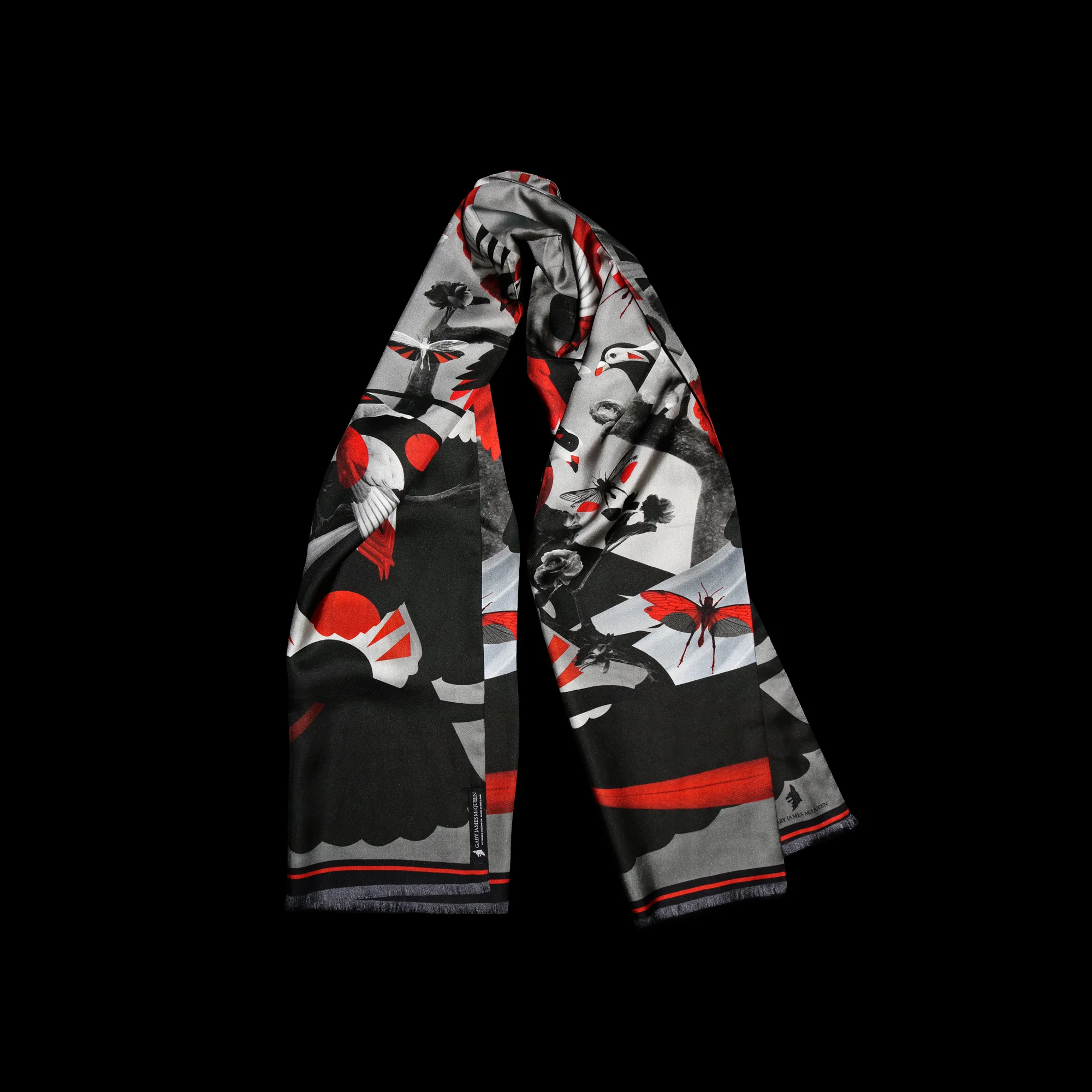 Modernist Fantasy Birds Evening Scarf