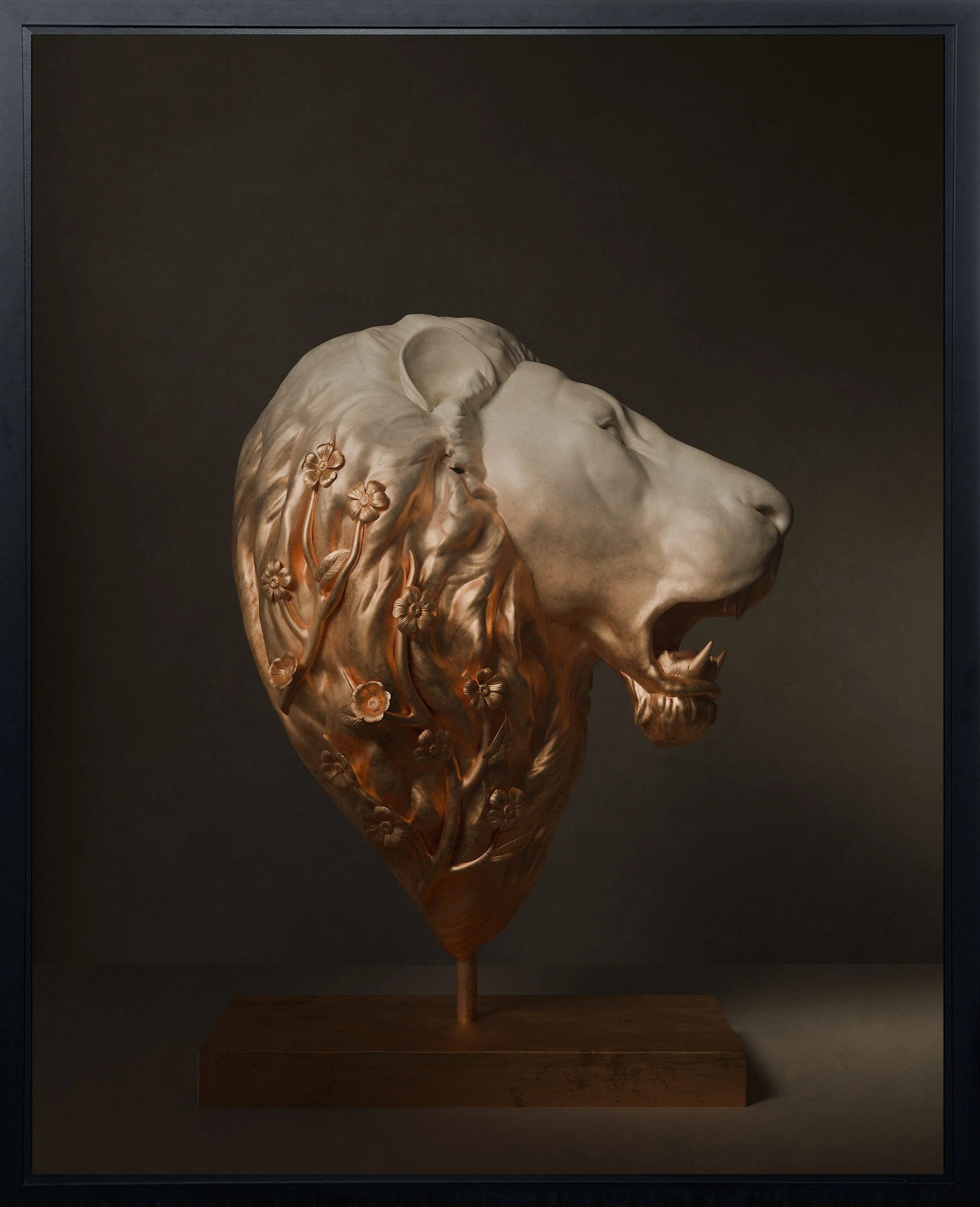 The Guardian bust - Alabaster & Gold