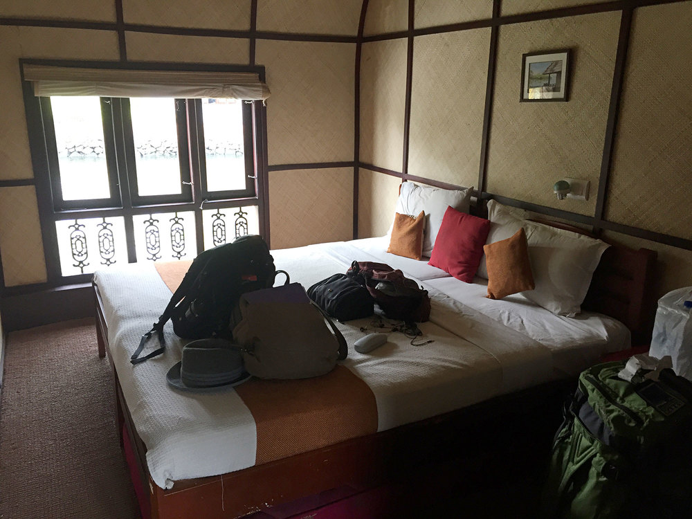 First look at our bedroom on the houseboat.