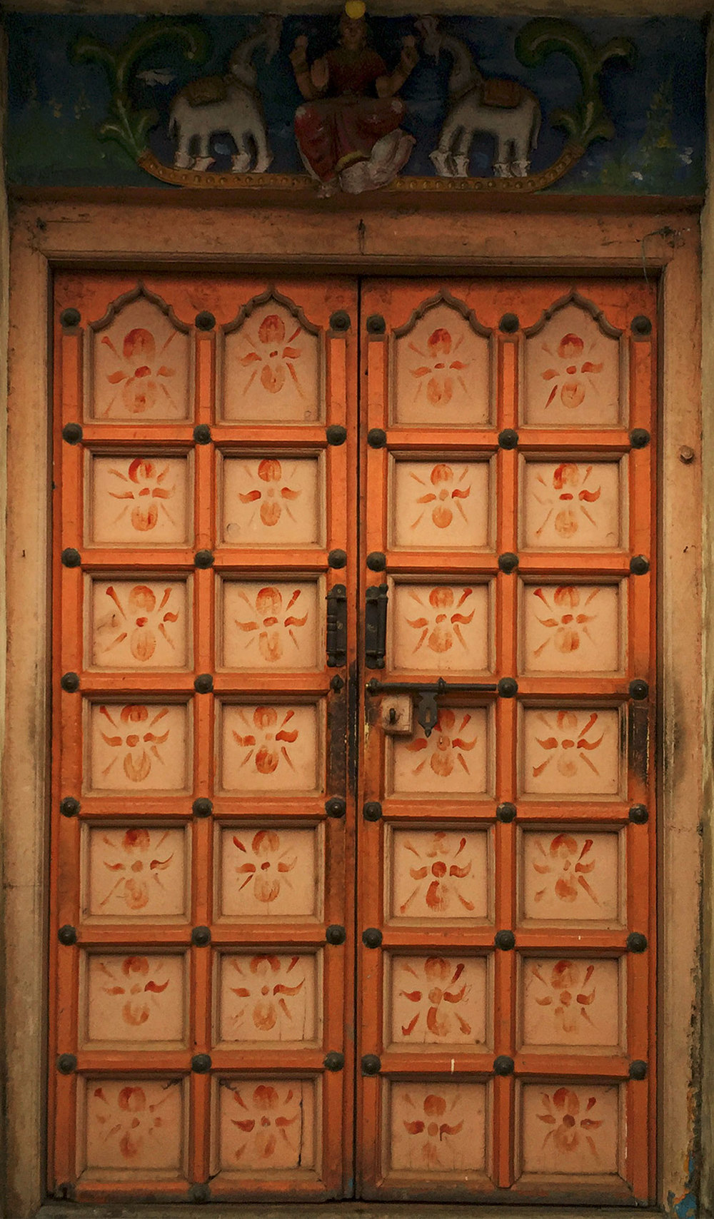 Detail of the doors of the little Krishna temple.  Love the pattern.