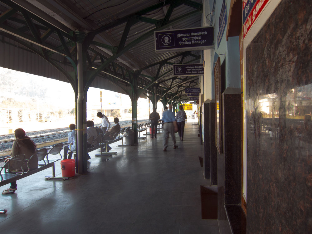Platform of the Ooty train station.