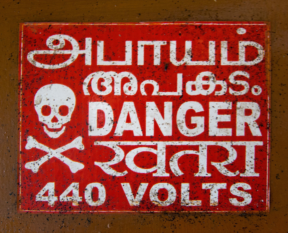 Danger sign in the station....440 volts!